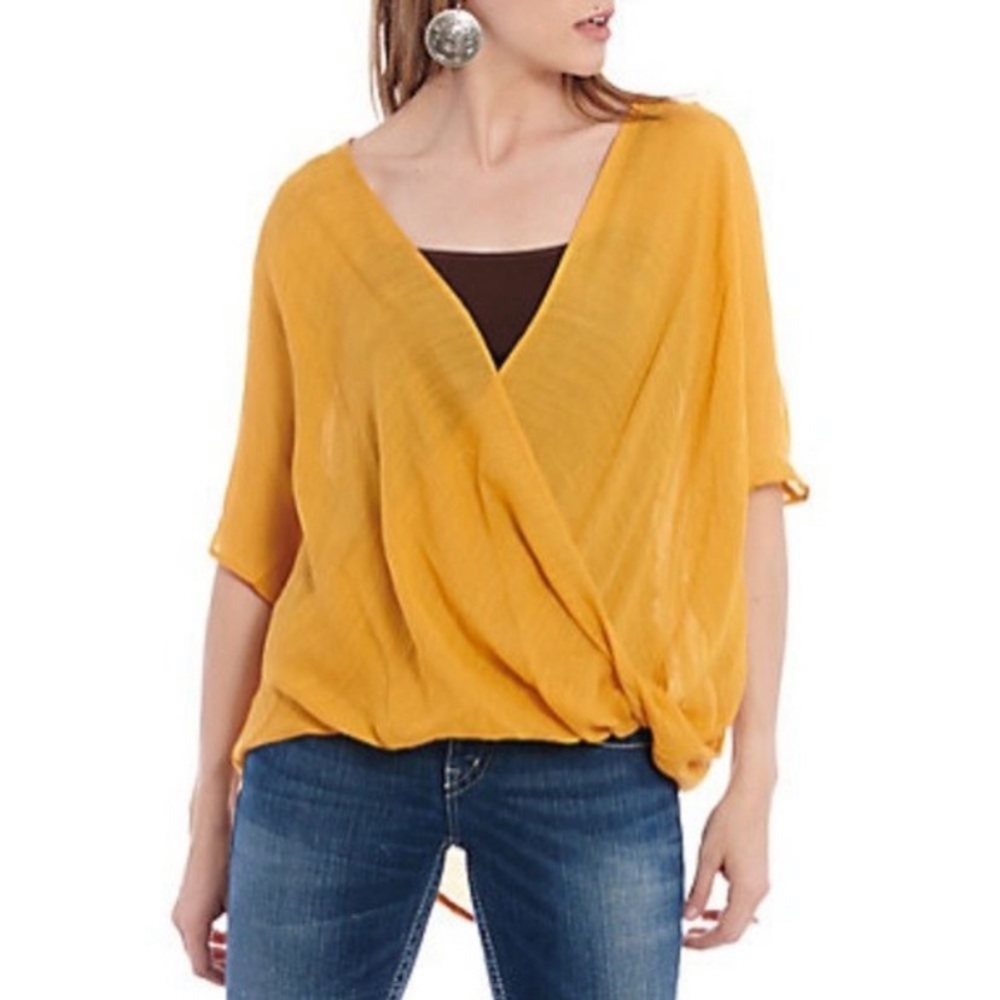 Favlux Oversized Dolman Surplice Gauze Top Sz M